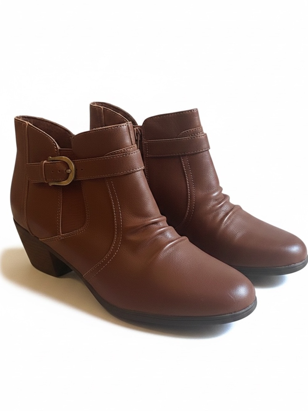 Clarks Collection Leather Heel Booties - Emily2 Opal in Brown 9.5